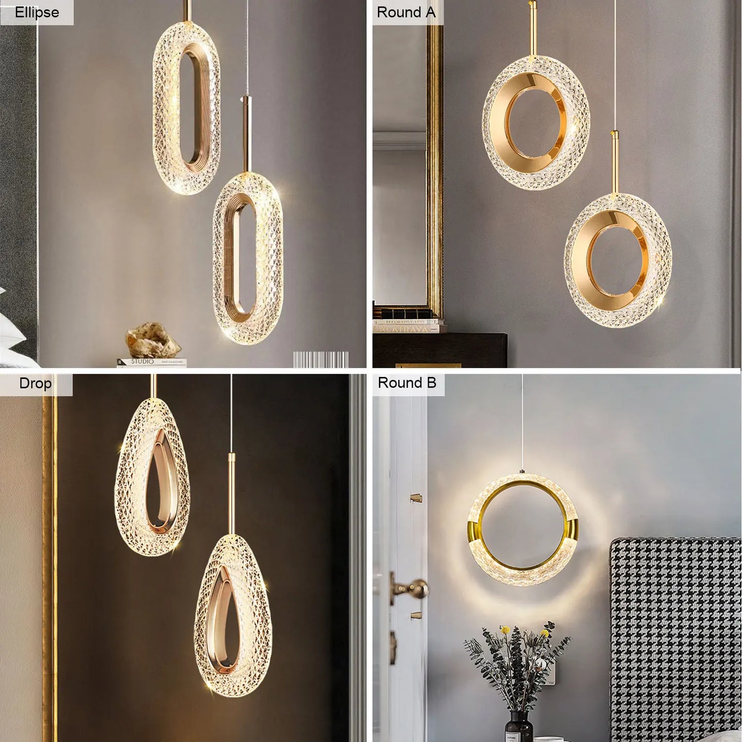 Modern Crystal LED Pendant Lamps Indoor